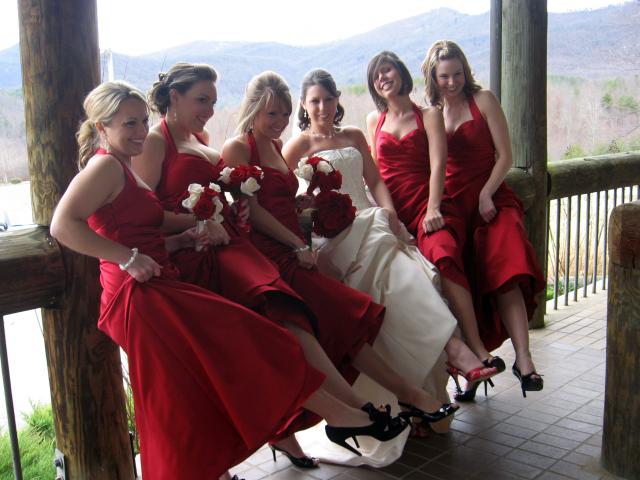 bridesmaids with bride